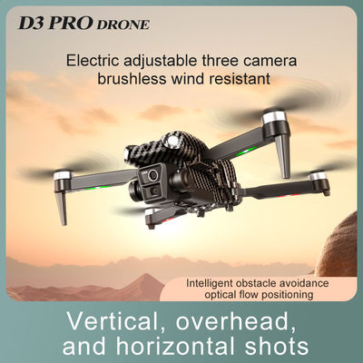 Nível de habilidade do operador iniciante Drone RC portátil com evitação de obstáculos e motor sem escovas de 3 câmeras D3 Pro 4k
