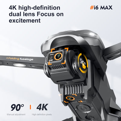 I6 Max Evitação de Obstáculos Noturno 4k Dual Camera Aerial Fpv Drone Brushless Motor Resistente ao Vento Fluxo Óptico Rc Quadcopter