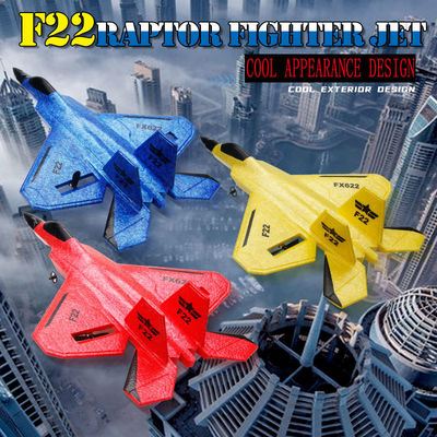 FX622 RC Avião de controle remoto Avião F22 Modelo de brinquedo Pequeno Planador de espuma com luzes Fighter para atualização Frequência de 2,4 GHz