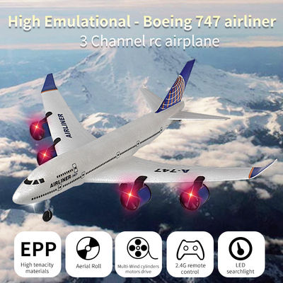 Avião RC Elétrico A380 747 Modo Fácil de Voar Stunt Roll 2,4 GHz controle remoto Planador para e baterias incluídas