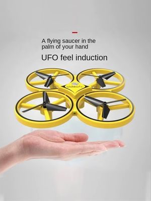 AMARELHO D10H Design popular Design personalizável Toy Plane Gesture Control Drone Com luzes LED Para crianças Distância remota 80m