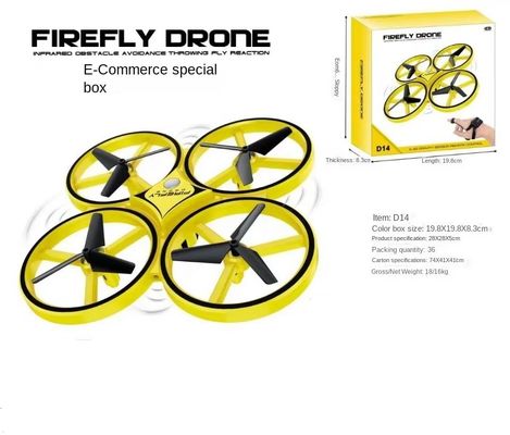 AMARELHO D10H Design popular Design personalizável Toy Plane Gesture Control Drone Com luzes LED Para crianças Distância remota 80m