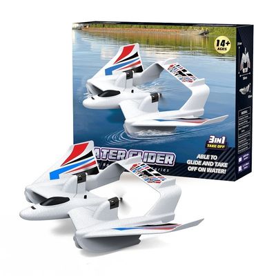 Plástico 3 em 1 hidroavião controle remoto brinquedo planador de água 2 canais Epp espuma Rc Anfíbio aeronave brinquedo controle de rádio planador avião
