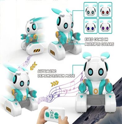 Robôs educacionais HUGTEC S024 Robô de brinquedo Gestor de controle remoto STEM 3 Música plástica Função de luz automática para unisexo