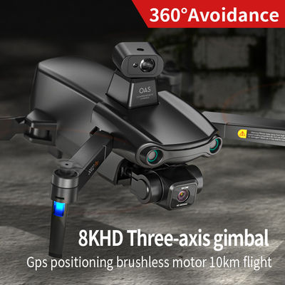 S808 Drone 360 Evitação de obstáculos Sem escovas Três eixos Eis Anti-agitação Ptz 8k Fotografia aérea ultra-luminosa Gps Rc Avião