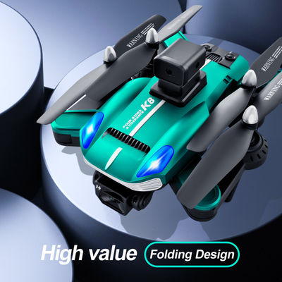 Alumínio 2024 K8 Drone Dual Camera Quatro eixos Avião dobrável com evitação de obstáculos e RC Helicóptero Dron 8k Pro
