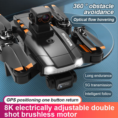 Câmera HD e Fotografia Aérea HD Quadcopter Controle Remoto S1 Laser sem escova Evitar Obstáculos Drone Preto Laranja