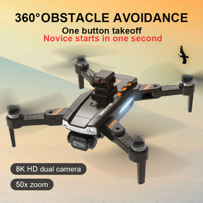 Câmera HD e Fotografia Aérea HD Quadcopter Controle Remoto S1 Laser sem escova Evitar Obstáculos Drone Preto Laranja