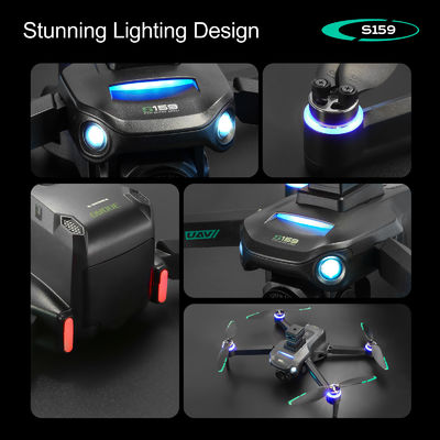Plástico S159 5g Wifi Fpv Gps Quadcopter Drone 4khd Dual Câmera 25 minutos resistência Evitar Obstáculos LED Large Screen Remote Rc Drone