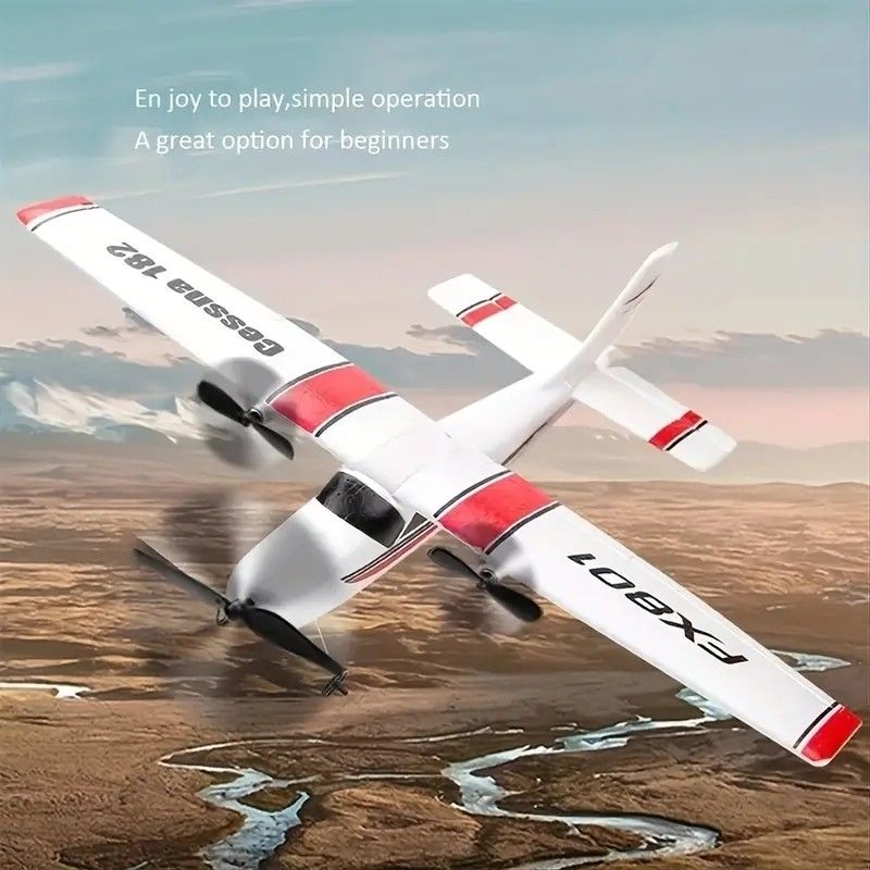 Fx-801 Rc Avião Epp Foam Glider Avião Giroscópio 2.4g 2ch Rtf Controle remoto Espaço das asas Avião para estilo branco Avião EPP
