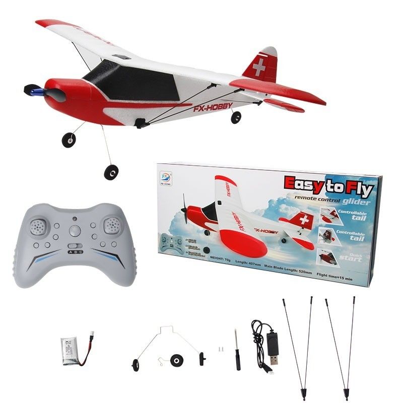 FX9603 2.4GHz 3CH 6-Axis Gyro EPP espuma J3 RC Avião RTF Ala fixa de controle remoto externo Avião Avião RC Planador Brinquedos voadores