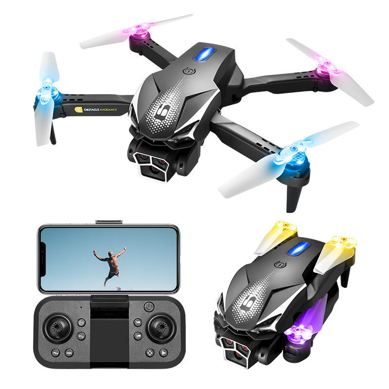480p câmera Lu600 luz Drone fluxo óptico câmera dupla Drone dobrável controle remoto elétrico brinquedo Mini Quadcopter Rc Drone
