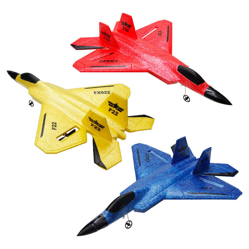 FX622 RC Avião de controle remoto Avião F22 Modelo de brinquedo Pequeno Planador de espuma com luzes Fighter para atualização Frequência de 2,4 GHz