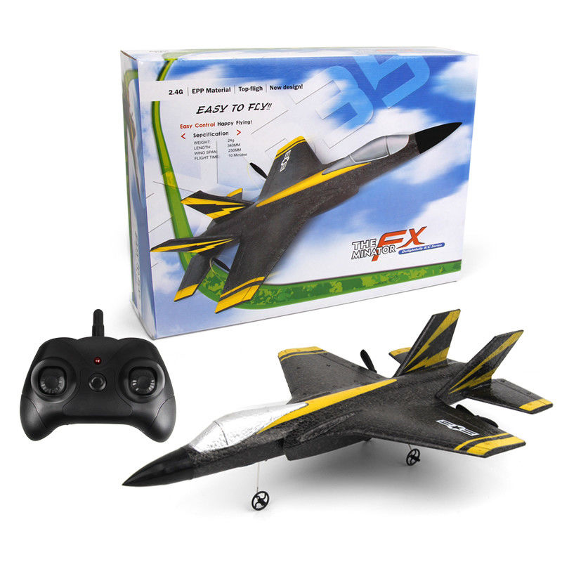 2.4G 2CH Fx635 Ala fixa EPP espuma RC Planador Avião F35 RTF Modelo de avião de controle remoto com bateria de controlador AA*2