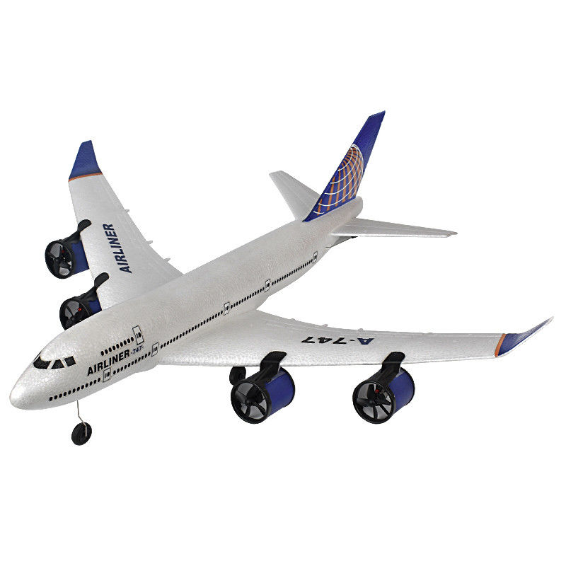 Avião RC Elétrico A380 747 Modo Fácil de Voar Stunt Roll 2,4 GHz controle remoto Planador para e baterias incluídas
