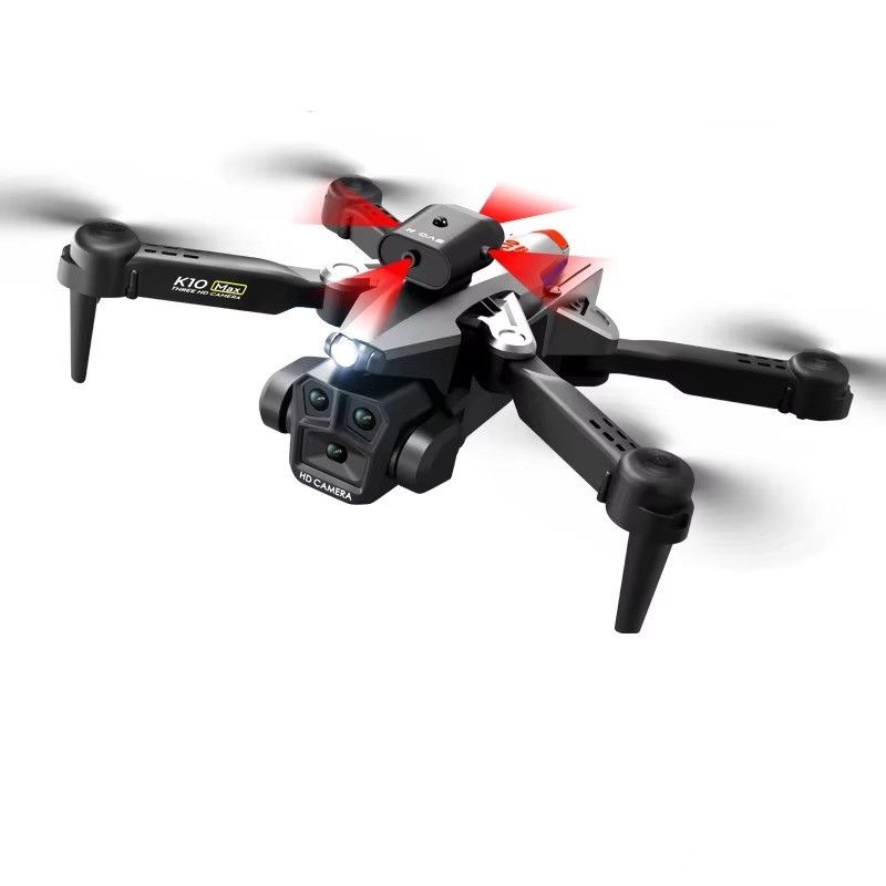 Experimente o Drone K10 Max Ultimate de Vista Aérea com Três Câmeras, Evitando Obstáculos em Quatro Direções e Distância de Controle de 100m
