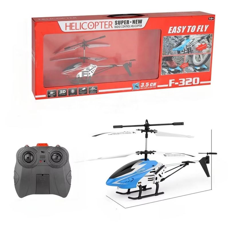 3.5 Canais F320 Virar para a esquerda-direita Helicóptero Avançar-revoltar Voar brinquedo Altura de retenção Helicóptero com carregamentos rápidos