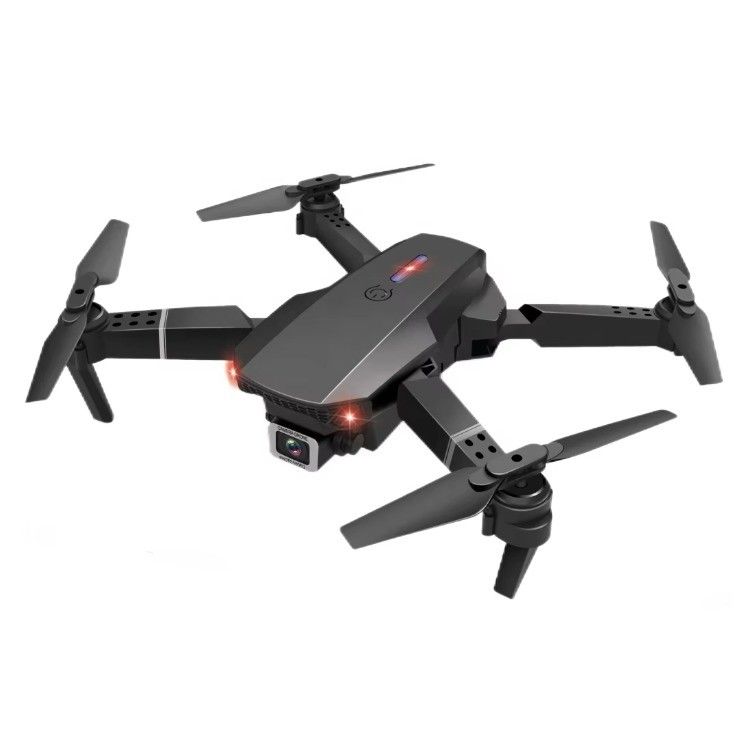 Drone E88 Pro de escolha para iniciantes com ângulo de câmera ajustável e planejamento de rota em vários pontos suportado por bateria de controlador 3XAA
