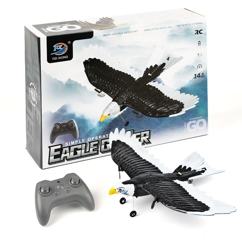 Características RTF 3ch Epp Foam Rc Simulação de envergadura de asas Bald Eagle 2.4g Rc Glider Jogos de avião com 14 anos de idade