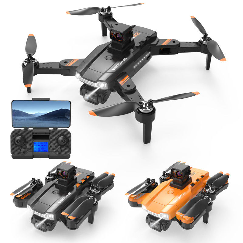 Câmera HD e Fotografia Aérea HD Quadcopter Controle Remoto S1 Laser sem escova Evitar Obstáculos Drone Preto Laranja